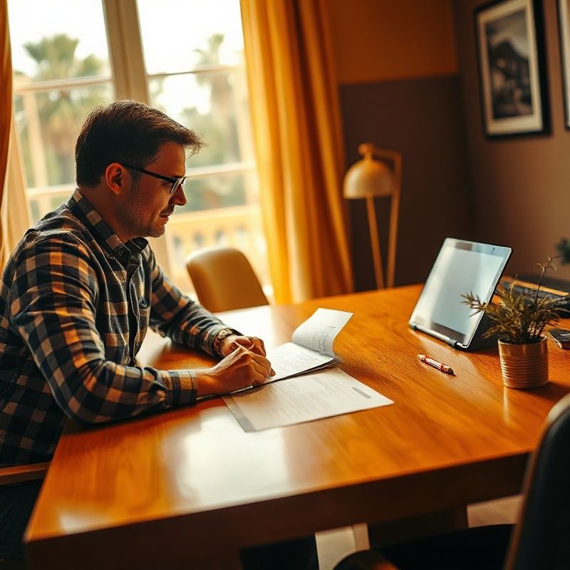 Asesor financiero revisando un contrato de financiación con un cliente en Vividrdelta